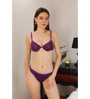 pilelistore- Kadın Destekli Sütyen Takım Mor