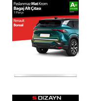 S-Dizayn Renault Boreal Krom Bagaj Alt Çıtası (Mat Krom) 2025 Üzeri A+ Kalite