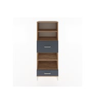 Hyperion Dolap 4 Raflı 2 Çekmeceli 60x44x163 Çam-Antrasit