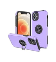 iPhone 12 Kılıf Elit Yüzüklü Kapak - Mor