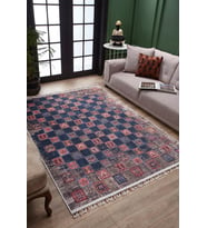 Dijital Kaymaz Yıkanabilir Kırmızı Geometrik Salon Halısı Mutfak Halısı Koridor Halısı Yolluk HLN5025