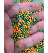 1.KALİTE TURUNCU YEŞİL RENKLİ KUM BONCUK 50 GR