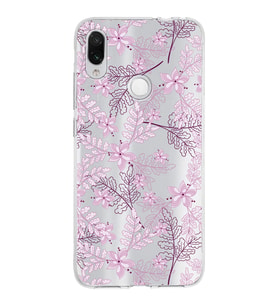 Xiaomi Redmi Note 7 Uyumlu Kapak Floral Pudra Tasarımlı Şeffaf Silikon Kılıf