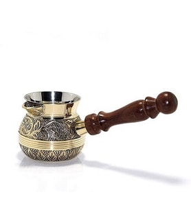 Pirinç Kakma İşlemeli Osmalı Cezvesi 5” İnc