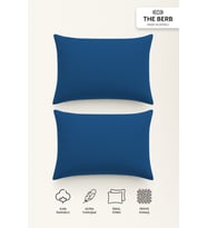 THE BERB  2'li Penye Yastık Kılıfı Seti  %100 Pamuk  50 x 70  Fermuarlı (Lacivert)