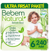Bebem Natural Bebek Bezi Ultra Fırsat Paketi 6 Beden 60x4 240 Adet