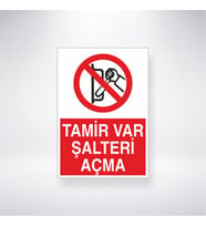 Tamir Var Şalteri Açma 21x28 Arkası Yapışkanlı Levha