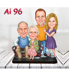 Kişiye Özel Ahşap Biblo - Aile Karikatür Biblo - 4 Kişilik Aile Biblo 43