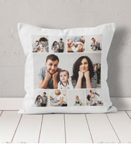 Premium Kişiye Özel 9 Fotoğraflı Kolaj İpeksi Kadife Yastık