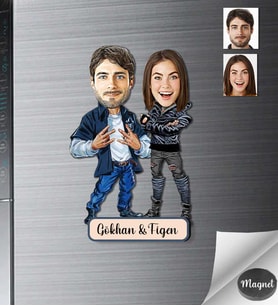 Kişiye Özel Sevgili Ahşap Magnet -35