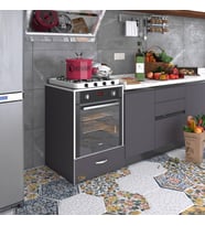 Kenzlife ankastre modülü kabini flor gri kapaklı fırın ocak dolabı sabit tabla (Karışık)