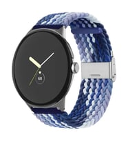 Samsung Galaxy Watch Gear S2 3 41mm 42mm Active 2 40mm 44mm Kordon Metal Klipsli (Lacivert-Beyaz)