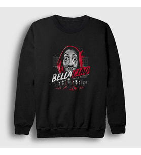 Presmono Unisex Siyah Bella Ciao La Casa De Papel Sweatshirt 196498tt