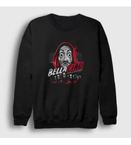 Presmono Unisex Siyah Bella Ciao La Casa De Papel Sweatshirt 196498tt