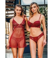 Büşra 1232 Balenli Destekli 3lü Bayan Sütyen Takım (Bordo)