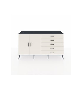 Kronos Konsol 4 Raflı 5 Çekmeceli 2 Kapaklı 176x59x99 Antrasit-Aytaşı