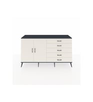 Kronos Konsol 4 Raflı 5 Çekmeceli 2 Kapaklı 176x59x99 Antrasit-Aytaşı