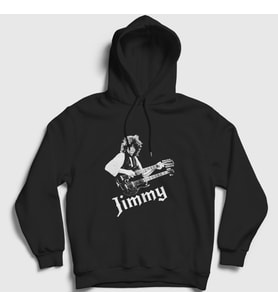 Presmono Unisex Siyah Led Zeppelin Guitar Jimmy Page Kapüşonlu Sweatshirt 371580tt