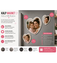 Kalp Fotoğraf Magneti Anne ve Kız Çocuğa Kişiselleştirilebilir Sevgi Anısı Hediyesi
