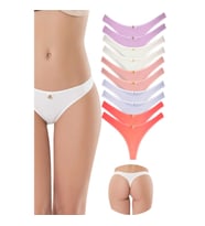 10 Adet Pamuklu Klasik Tanga Soft Renkler