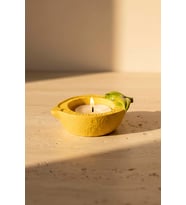 Limon Tasarımlı Dekoratif Sarı Mumluk