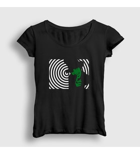 Presmono Kadın Siyah Spiral Marilyn Manson T-Shirt 38826tt