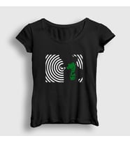 Presmono Kadın Siyah Spiral Marilyn Manson T-Shirt 38826tt