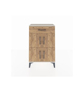 Arges Komodin Tek Raflı Tek Çekmeceli 4 Kapaklı 60x30x96 Aytaşı-Çam