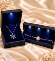 925 Ayar Gümüş Kadın Takı Seti Mor Ametist Lotus Kolye ve Gold Güneş Bileklik Işıklı Kutulu