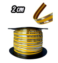 2 Cm Sarı Gümüş Şeritli Krom Yapıştırma Şerit 10 METRE Esnek Kendinden Yapışkanlı Dekoratif Krom K