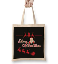 Yılbaşı Yeni Yıl Konseptli Merry Christmas 06 Bez Çanta Uzun Saplı