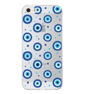 PrintiFy Apple  iPhone 5 ile Uyumlu 1mm Slim Fit Nazar Boncuğu 1 Baskılı Şeffaf  Kılıf