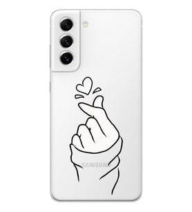 Samsung Galaxy S22 Uyumlu Kalp Desenli Şeffaf Telefon Kılıfı