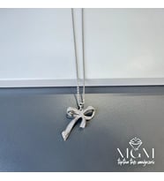 Zirkon Taşlı Fiyon Kolye