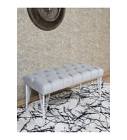 Beyaz Boyalı Tel Ayaklı 90 cm Puf Bench - Puf - Bench - Kasalı Oturak - Oturak - Yatak Ucu Puf Gri Renk 90 x 41 Boyut/Ebat (Çok Renkli)