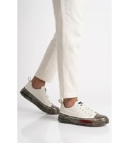 Voyager Beyaz Hakiki Deri Kroko Desenli Kalın Taban Erkek Casual Ayakkabı Sneaker E058 M