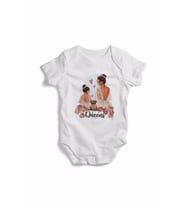 Unisex Bebek Beyaz Anne Çocuk Baskılı Zıbın