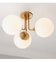 Rsylight Metal Modern Eskitme Kaplama Tavan Plofyoner 3 Lü Opal Camlı Avize