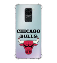 Xiaomi Redmi Note 9 Köşe Korumalı Antişok Kapak Chicago Bulls Tasarımlı Şeffaf Silikon Kılıf