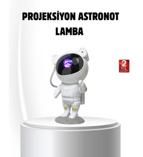 Bluetooth Müzikli Astronot Projeksiyon Lambası Yıldız ve Ay Efektli