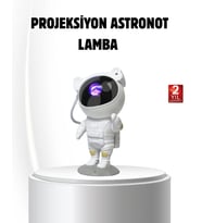 Bluetooth Müzikli Astronot Projeksiyon Lambası Yıldız ve Ay Efektli