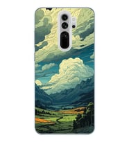 Redmi Note 8 Pro Uyumlu Doğa ve Bulut Desenli Şeffaf Telefon Kılıfı