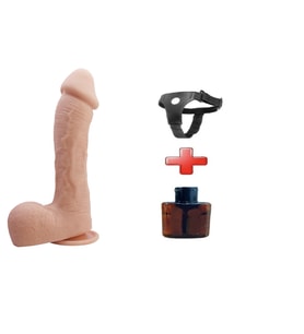 LilituShop 22,2 cm Belden Bağlamalı Realistik Vantuzlu Dildo Penis - Johnson