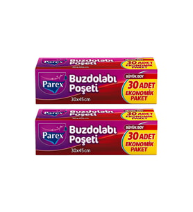 30’lu Buzdolabı Poşeti Büyük Boy 30 x 45 cm İkili Paket