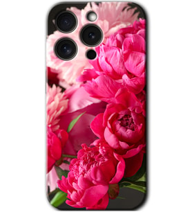 İphone 15 Pro Max Kılıf HD Desen Baskılı Kılıf - Kırmızı Beyaz Gül