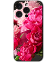 İphone 15 Pro Max Kılıf HD Desen Baskılı Kılıf - Kırmızı Beyaz Gül