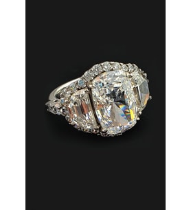 Sky Diamond Taşlı 925 Ayar Gümüş Beyaz Altın Kaplama Yüzük OSESHOP