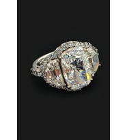 Sky Diamond Taşlı 925 Ayar Gümüş Beyaz Altın Kaplama Yüzük OSESHOP