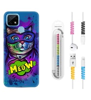 Realme C11 C21 C21Y C25Y C11 2021 Kılıf Kablo Koruma Spiral Silikon Super Meow 1715