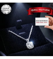 925 AYAR GERÇEK GÜMÜŞ KADIN KOLYE , IŞIKLI KUTUDA